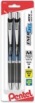 Pentel EnerGel Deluxe RTX Retractable Liquid Gel Pen, 0.7mm, Needle Tip, Black Ink, 2 pack (BLN77BP2A)