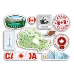 A5 Sticker Sheet Canada Landmarks Vinyl Stickers - Canadian Map Airport Stamps Skyline Flag Travel Holiday Culture City Aesthetic