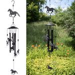 VP Home 33" H Wild Horses Wind Chimes for Outside, Unique Horses Wild Windchimes Outdoor Decoration Garden Decor, Horse Wind Chimes are Perfert Gift for Women, Mom, Grandma, Unisex