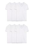 Fruit of the Loom Men's V-Neck T-Shirt, White, Medium(Pack of 6)