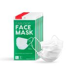 IRIS USA Disposable Face Masks, 49 Piece, Premium 3Ply Masks, Breathable, Comfortable, Soft Stretchable Earloops, Soft on Skin, 3 Layer Construction for High Protection, White