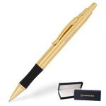 Dayspring Pens | Personalized Monroe 18 Karat Gold Plated Gift Ballpoint Click Pen and Case - Premium Gold Pen with Custom Engraving and Gift Box.