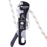 S.E.PEAK CE Certified Climbing Double Stop Descender Self-Braking Self Locking Rappelling Belay Devices for 10-12.5mm Rope for Rescue & Arborist/Anti-Panic, Hand Control, Black