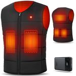 UNBON Heated Vest for Men Women, Heated Vest with Battery Pack Included 14400mAh, USB Rechargeable Heated Vest, Lightweight Electric Heated Vest, Heat Vest for Winter Golfing Hunting