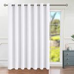 BGment Sliding Patio Door Curtain 100x120 Inch Wide Room Darkening Thermal Insulated Curtains, 1 Panel, Pure White