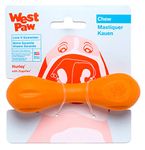 WEST PAW Zogoflex Hurley Dog Bone Chew Toy – Floatable Pet Toys for Aggressive Chewers, Catch, Fetch – Bright-Colored Bones for Dogs – Recyclable, Dishwasher-Safe, Non-Toxic, Extra Small, Tangerine