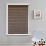 HIPPO Premium Zebra Blinds Wooden Design Polyester Blend Semi/Complete Privacy Indoor Roller Blinds for Windows (Umber || 3FTX5FT)