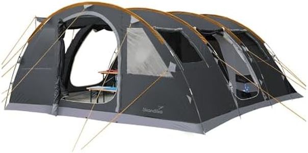 Skandika Tente Tunnel Gotland pour 6 Personnes | Tente familiale avec Tapis de Sol Cousu, étanche, Colonne d'eau 5000 mm, avec/sans Technologie Sleeper, Cabine Divisible | Tente de Camping