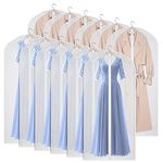 Kntiwiwo 12 Pack Garment Covers Dress Bag for Storage 60 inches Dust-Proof Suit Protector Cover Garment Bag with Zipper for Long Dresses, Suit, Coat Closet Clothes Storage