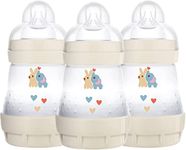 MAM Easy Start Self Sterilising Anti-Colic Baby Bottles (3 x 160 ml), MAM Bottle with Slow Flow MAM Teats Size 1, Newborn Essentials for 0+ Months, Shell (Design may vary)