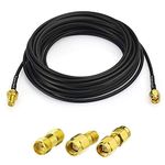 Superbat RF coaxial SMA Male to SMA Female Bulkhead RG174 15ft Cable + 3pcs RF Coax SMA Adapter Kit for SDR Equipment Antenna Ham Radio,3G 4G LTE Antenna,ADS-B,GPS and etc