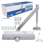 Commercial Door Closer FS-7600 - Adjustable Grade 1 Commercial Standard Automatic Door Closing Mechanism – ADA Compliant - Aluminium Finish – Medium Traffic Areas -Fitting Instructions UL Listed