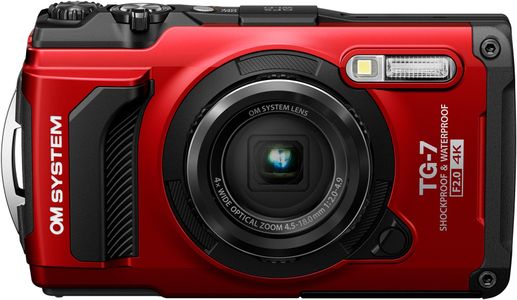 OM SYSTEM Tough TG-7 Red Digital Camera – 12MP Waterproof, 4K, 4x Zoom