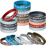 Ecation Bible Verses Bracelets Bulk Scripture Silicone Bracelets Inspirational Motivational Quote Rubber Wristbands Christian Bracelets for Women Men Easter Carnival Party Favors, about 7.87 x 0.47