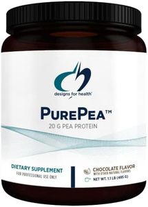 Designs for Health PurePea - 20g Vegan Pea Protein, Non-GMO Drink Mix Powder Supplement, Chocolate (15 Servings / 495g)