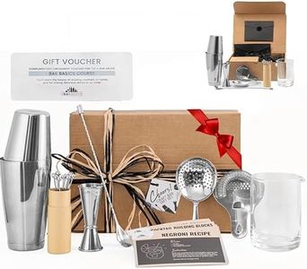 A Bar Above 22-Piece Professional Bartender Gift Set - Premium Barware for Home Bar - Bartending Kit Includes Boston Shaker, Jigger, Mixing Glass & More - Valentines Day Gifts for Him & Her