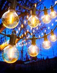 Zuske 45M Festoon Lights Outdoor Mains Powered, Garden String Lights with 73+3 G40 Shatterproof Bulbs, IP65 Weatherproof for Outside Backyard Gazebo Porch Patio Cafe Bistro(Warm White)