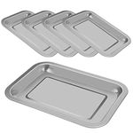 5 Pack Surgical Tray, Stainless Steel Medical Tray Dental Procedure Lab Instruments, Tattoo Tool Bathroom Organizer (10.43'' x 7.67'')