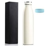 Love-KANKEI Water Bottle Vacuum Insulated Bottle 500ml/24hrs Cold - Stainless Steel Double Walled and BPA Free - 12hrs Hot Drinks Water Coffee Milk White Thermal Flask Travel Flask