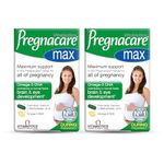 Pregnacare MAX Pregnancy Vitamins - UK's No.1 Pregnancy Brand. Greater Prenatal Care for Women, Supplement with Added Omega-3 DHA for Normal Brain and Eye Development, Vitabiotics (Pack of 2)