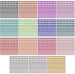 2580 pcs Rhinestone Stickers in 15 Colors & 3 Sizes 15 Sheets DIY Self Adhesive Colorful Gem Rhinestone Embellishment Stickers Sheet Fits for Crafts Body Nails etc. (Multi-Color)