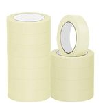 NORTHERN BROTHERS Masking Tape for Painting Painting Tape Masking Tape 25mm Indoor Decorators Decorating Tape Beige Adhesive Crafts Painters Tape 12 Rolls (25mm x 20M)