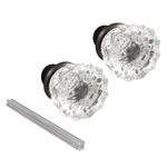 Prime-Line E 28317 Mortise Style Fluted Glass Door Knobs - Perfect for Replacing Broken Antique Lock Sets on Interior Doors, Features 2 in. Outside Diameter Knobs, Classic Bronze (1 Set)