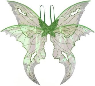STANETCO Adult Fairy Wings (35.43 x 31.5) Butterfly Wings Costume Accessory for Women's Easter Halloween Cosplay Parties (green)