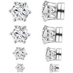 8 Pairs Clip On Earrings for Non Pierced Ears, Magnetic Ear Studs for Men, Usually Occasion, Men Accessories (Silvery)