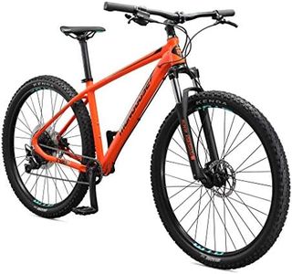 Mongoose Tyax Comp Adult Mountain Bike, 29-Inch Wheels, Tectonic T2 Aluminum Frame, Rigid Hardtail, Hydraulic Disc Brakes, Mens Medium Frame, Orange