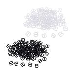 Asiatic Adjuster Buckles 100 Pieces Metal Lingerie Adjustable Sewing Bra Sliders Rings Buckles Also Used for DIY Items 10mm 8 Shape (White/Black)