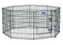 Midwest Foldable Metal Exercise Pen/Pet Playpen, Black w/Door 24" W x 42" H