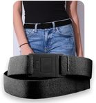 BELTAWAY Easily Adjustable Elastic Flat Buckle No Show Belts for Women – Stretch, Low Profile Design, Soft - Ideal for Jeans, Pants BLACK