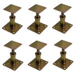 ASTAMOTOR Adjustable 4 1/3" - 7" House Floor Jacks Mini Screw Post Pole for Leveling, Galvanized, 6 Pack