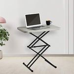 Supreme Scissor Contemporary Height-Adjustable Multi-Purpose Plastic Table for Work from Home, Study, Dining & Outdoor (Grey, Folding Table, Rectangular)