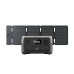 ECOFLOW Portable Power Station RIVER 2 with 45W Type-C Solar Panel, 256Wh LiFeP04 Battery/ 1 Hour Fast Charging, Up To 600W Output, Solar Generator for Outdoor Camping/RVs