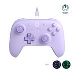 8Bitdo Ultimate 2C Hall Effect Joysticks and Hall Triggers Wired Controller for Windows PC and Android, with Remappable L4/R4 Bumpers, Turbo function & Rumble vibration (Purple)