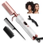 Hot Comb, Electric Hot Comb for Wigs, Hot Comb Hair Straightener with 120-230℃ LCD Display, Quick Heated Afro Comb for Women, Anti-Scald Beard Straightening Comb, Hot Brushes for Hair Styling