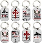 (12-Pack) Christian Religious Keychain Favors - Wholesale Bible Keyrings for Bulk Religious Gifts, Baptism Party Favors and Church Supplies - Unisex for Adults Men Women Youth Teens Boys Girls