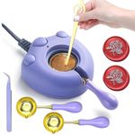 Electric Wax Seal Warmer, Andotopee Wax Seal Kit with Wax Seal Melter, 2pcs Wax Seal Spoon, Tweezers, Stir Pin for Fast Melting Wax Seal Beads, Wax Melt Set for Envelope Stamp Seals Craft, Purple