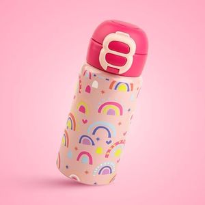 Kids Water Bottle - Water Bottles for School - Dualcap Sipper WaterBottle for Kids - Waterbottle for Girls and Boys, Stainless Steel 316, Spill-Proof, BPA-Free, Perfect for School and Play, Rainbow