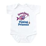 CafePress Grandpa's Fishing Princess Infant Bodysuit Light Infant Bodysuit Baby Romper Cloud White