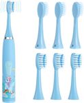 Electric Toothbrush for Children 3 to 12 Years,Dental Care,Toothbrush,Oral Care,Quiet Waterproof Battery,Children's Toothbrush Electric with 6 Brush Heads,10 x More Plaque Removal,