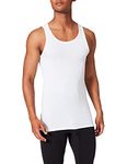 abanderado Men's Camiseta Tirantes De Algodón Canalé Ocean Kniited Tank Top, White (Blanco 001), Medium (Size: M/48)