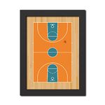 TenorArts Basketball Court Poster Laminated Photo Frame Paintings with Matt Finish Black Textures (12 inches x 9 inches)