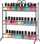 INDIAN DECOR. 21466 Black Metal Heart Design 3-Tier Multi-Level Nail Polish Rack Organizer Display