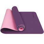 TOPLUS Gymnastics Mat, Yoga Mat, Padded & Non-Slip for Fitness Pilates & Gymnastics with Carry Strap – Dimensions 183 cm Length 61 cm Width – Purple & Pink