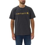 Carhartt Men's Relaxed Fit Heavyweight Short-sleeve Logo Graphic T-shirt, Carbon Heather, XS