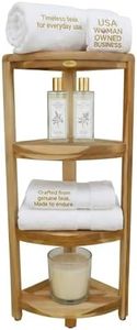 EcoDecors, Snazzy Corner, Teak Corner Shower Shelf, 4 Tier, Teak Shower Caddy, Teak Bathroom Shelf, Teak Corner Bathroom Shelf, Bathroom Storage, Bathroom Organization
