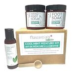 Nascentials Pedicure Kit 3 Step Set - Soak, Scrub and Moisturize Your Feet Made With Essential Oils (Cool Mint) Gift Set